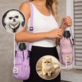 Custom Pet Portrait Embroidery Water Bottle Carrier Bag with Strap, Personalized Dog & Cat Lover Gift